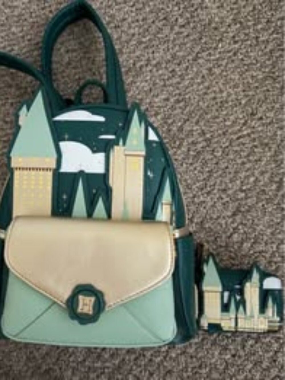 Loungefly Harry Potter Hogwarts Mini Backpack and Wallet Set